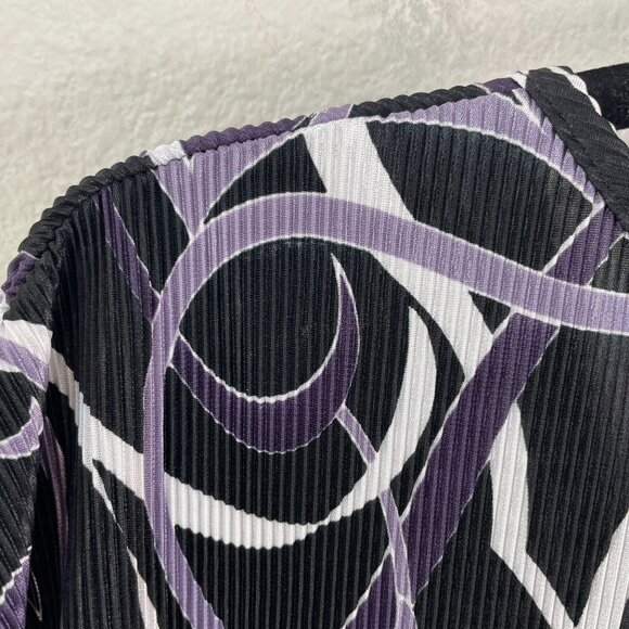 Maggie Barnes Womens Plus 3X Black Purple Abstract Pattern Blouse Top Blouse - Picture 11 of 12